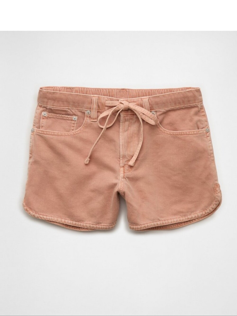 American Eagle Outfitters Peach Drawstring 100% Denim Beach Baggy Shorts
